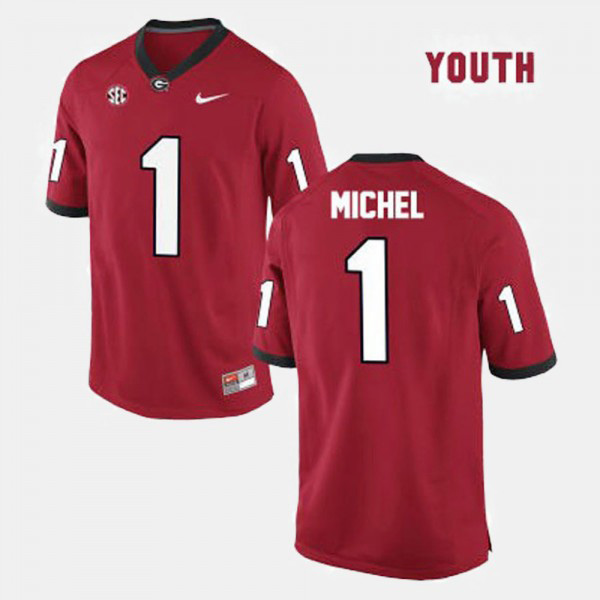Youth #1 Sony Michel Georgia Bulldogs College Football Jersey - Red